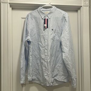 Jack Wills - Blue/White Seersucker Button Down with Pocket, NWT, XL
